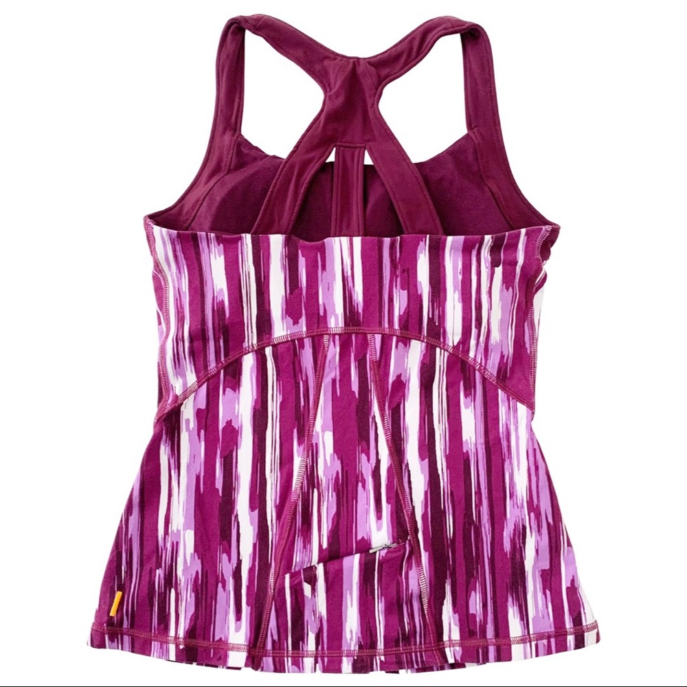 Lucy Power Cross Strap Sport Bra Tank Purple Print - Picture 8 of 16